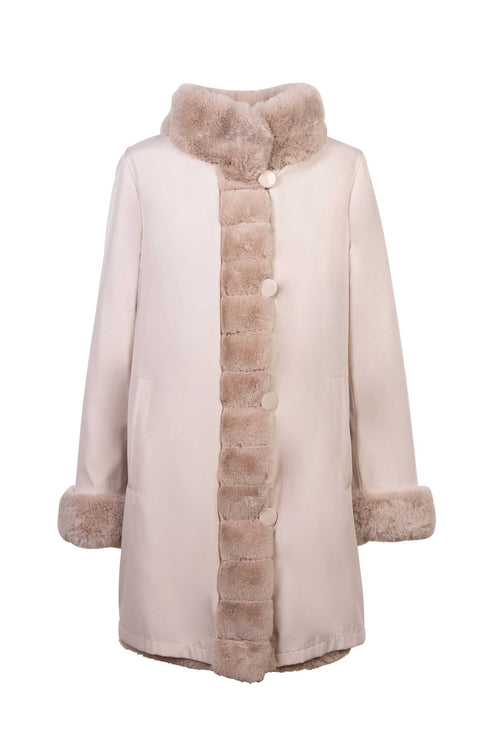 Petite M. Kunstpelz Jacke zum Wenden Creme Super Rabatt