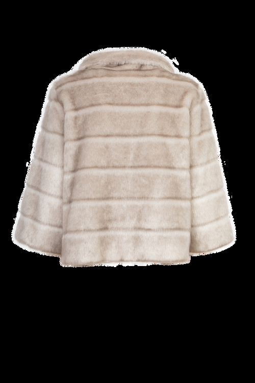 Petite M. Kurze Kunstpelzjacke in Silbergrau Kostenloser Versand international