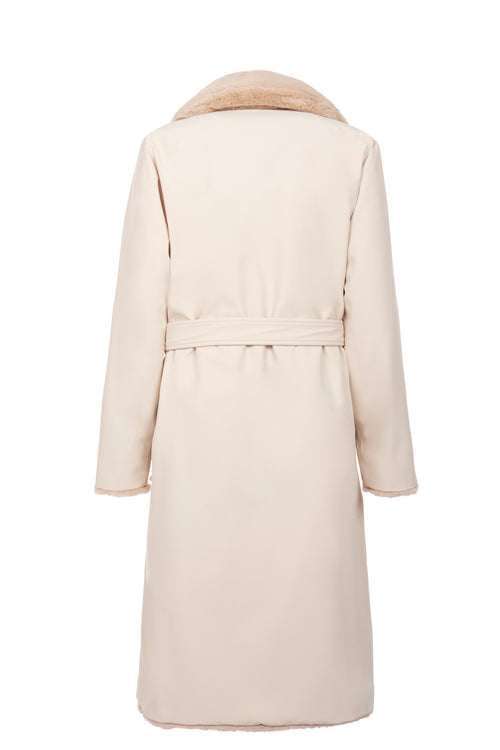 Petite M. Kunstfell Trenchcoat zum Wenden in Creme Speichern exportieren