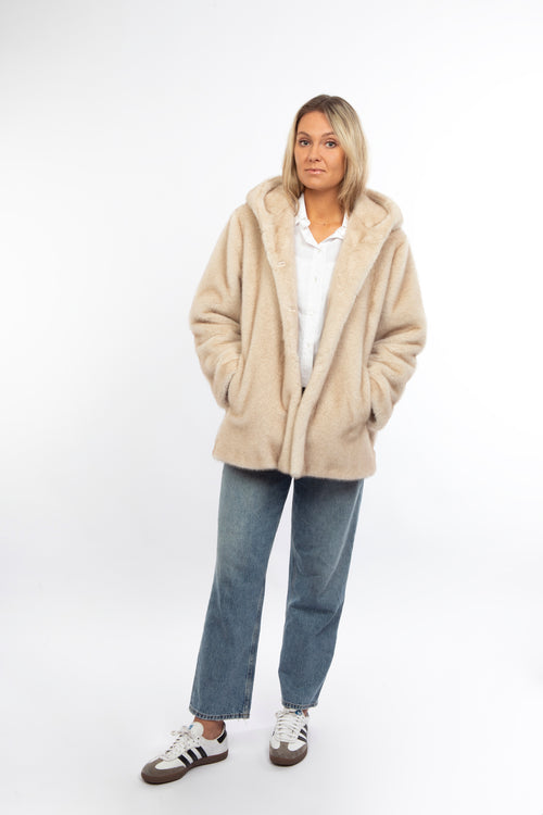Petite M. Kunstfell Jacke Creme im Angebot