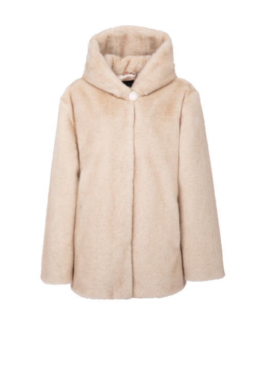 Petite M. Kunstfell Jacke Creme im Angebot