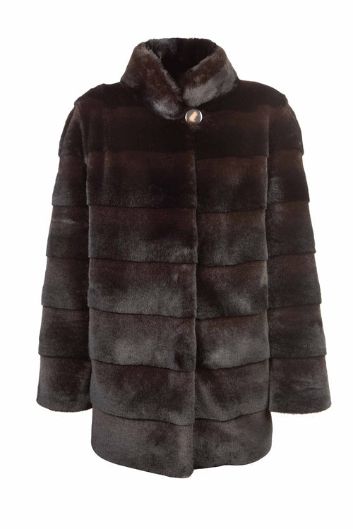 Petite M. Kunstfell Jacke Nerzoptik Schwarzbraun Blitzverkäufe