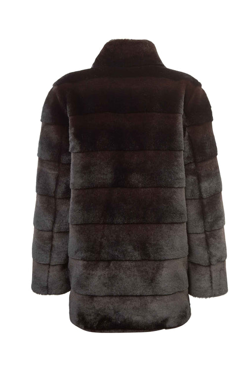 Petite M. Kunstfell Jacke Nerzoptik Schwarzbraun Blitzverkäufe
