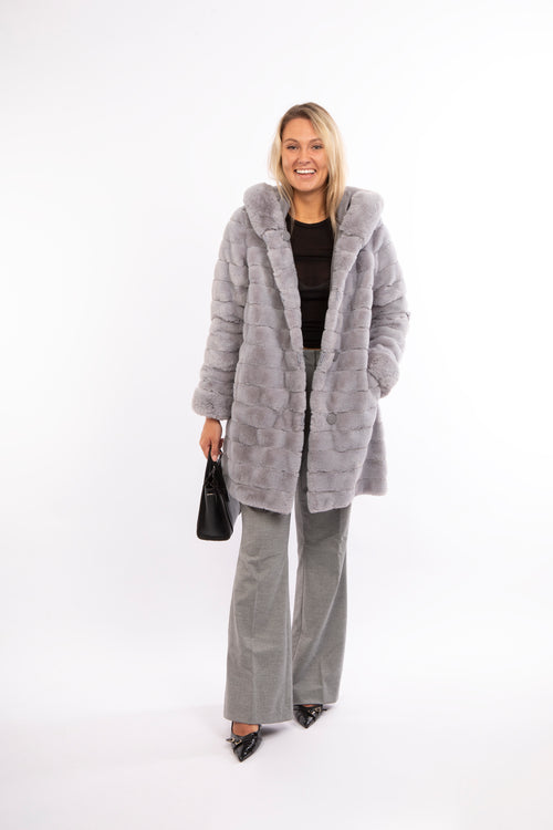 Petite M. Kunstfell WendeJacke in Platinum Grau Flash Sale