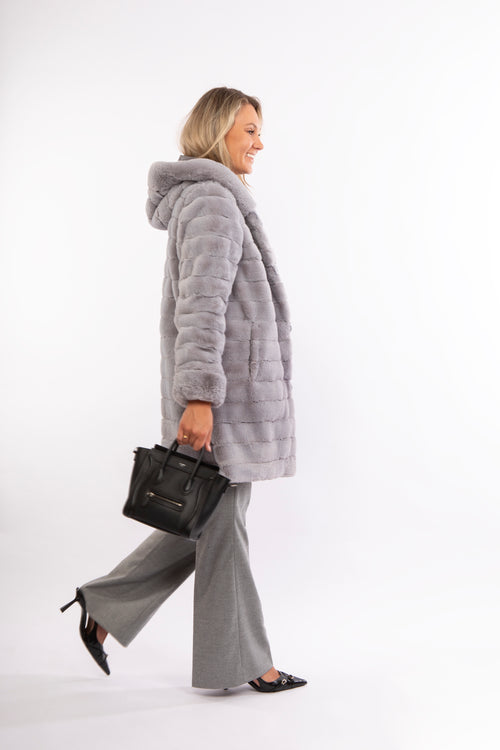Petite M. Kunstfell WendeJacke in Platinum Grau Flash Sale