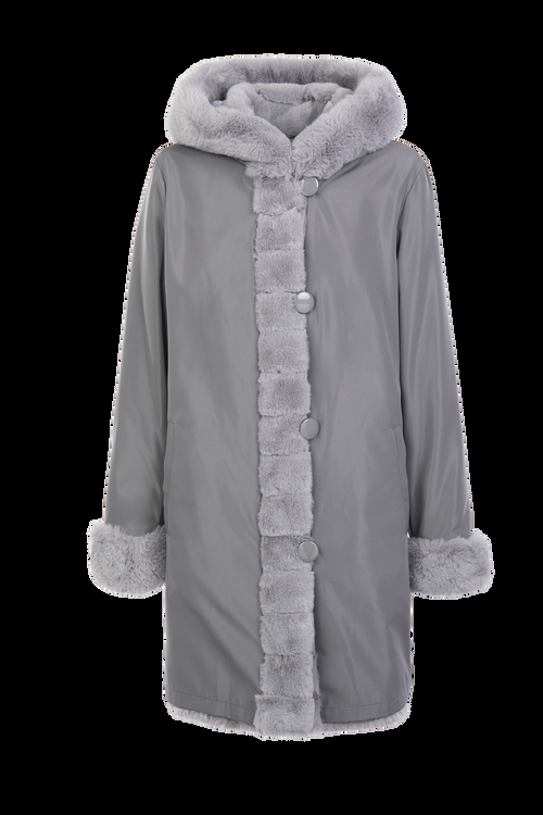 Petite M. Kunstfell WendeJacke in Platinum Grau Flash Sale
