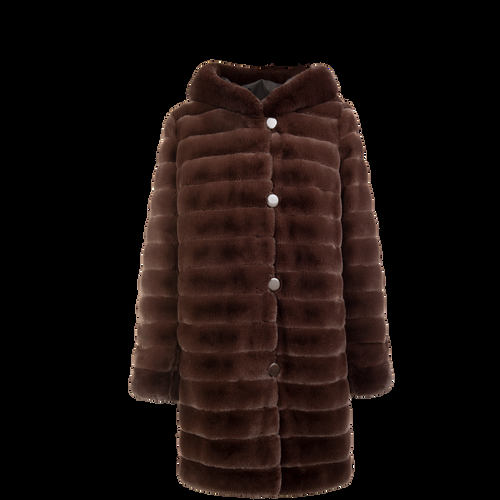 Petite M. Wendemantel mit Kapuze in Kunstfell und Microfaser, Braun/Schwarz Cyber Monday