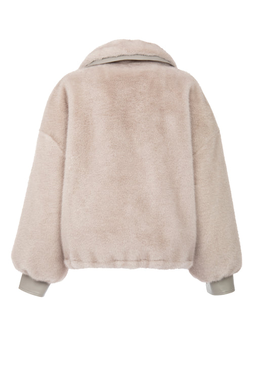Petite M. Kunstpelz Bomberjacke in Silbergrau Bestseller