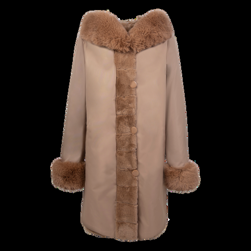 Petite M. Wendemantel mit Kapuze in Kunstfell und Microfaser, Farbe Camel Zeitbegrenzte Promotion
