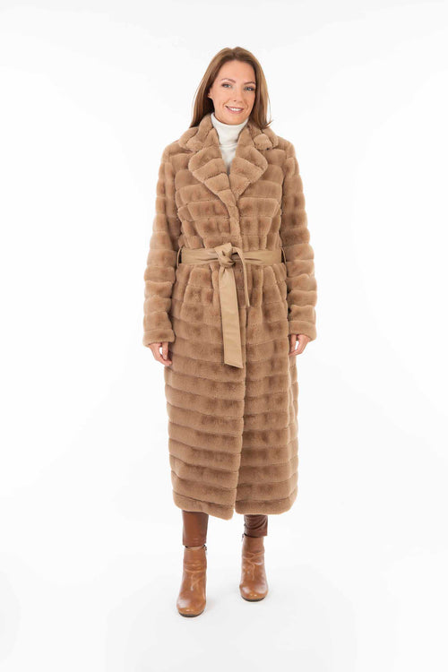 Petite M. Langer Kunstpelz Mantel Camel Discount Store für neue Produkte