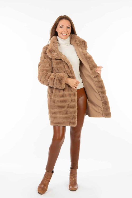 Petite M. Kunstpelz Jacke zum Wenden Camel Günstig kaufen