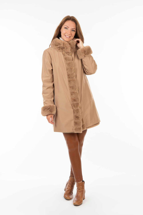 Petite M. Kunstpelz Jacke zum Wenden Camel Günstig kaufen