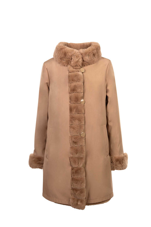 Petite M. Kunstpelz Jacke zum Wenden Camel Günstig kaufen