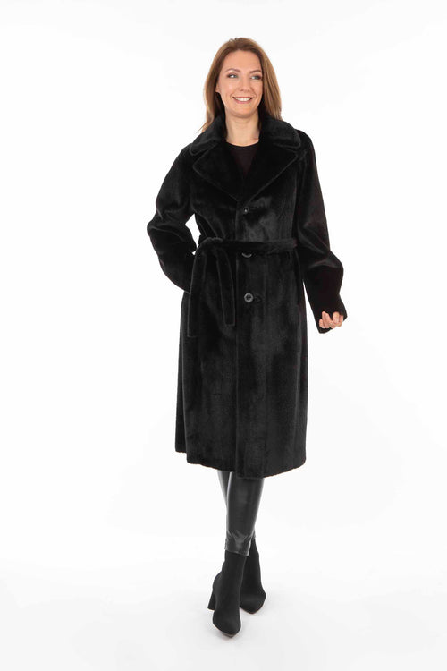 Petite M. Kunstlammfellmantel zum Wenden in Farbe Schwarz Online Shopping