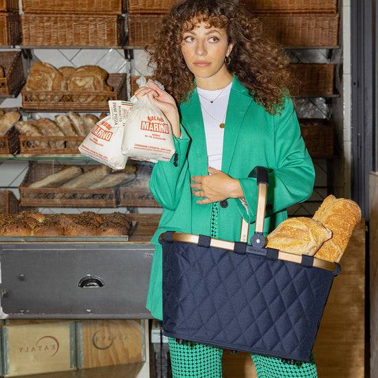 Reisenthel carrybag frame rhombus midnight gold (Einkaufskorb,dunkelblau) Fabrikladen