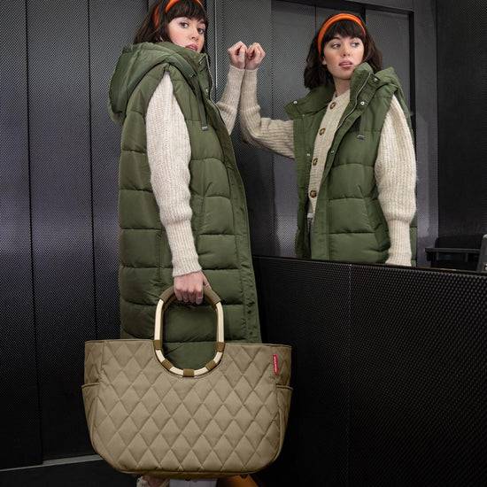 Reisenthel loopshopper L frame rhombus olive (Einkaufstasche,olive) 50% Rabatt für begrenzte Zeit