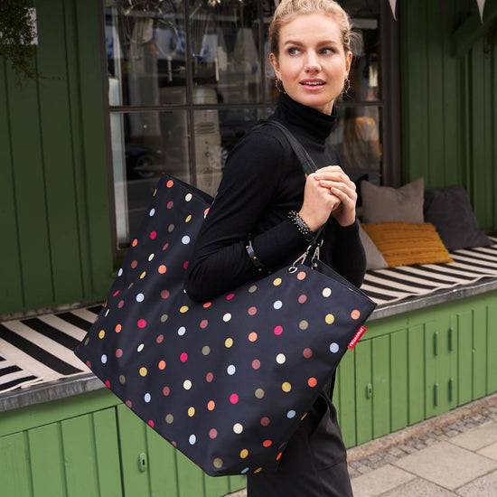 Reisenthel shopper XL dots (Strandtasche,schwarz) Kostenlose Rückgabe