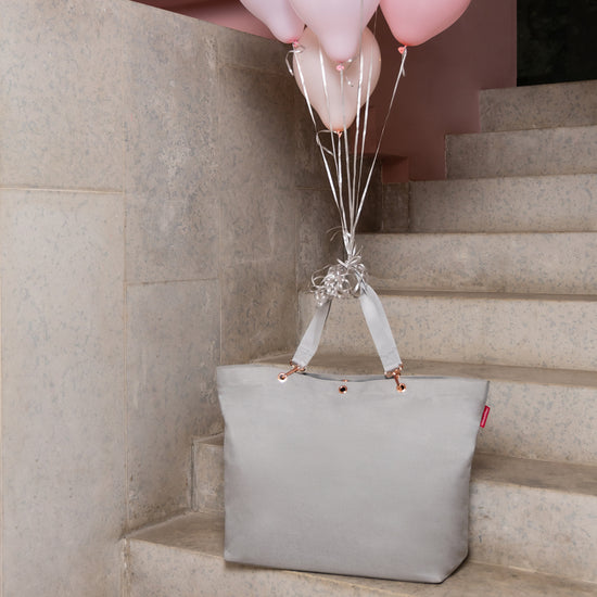 Reisenthel shopper XL twist sky rose (Strandtasche,hellgrau) JETZT KAUFEN