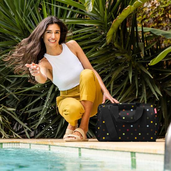Reisenthel allrounder L dots (Große Reisetasche - 30 Liter Platz,schwarz) Kauf eins, bekomm eins gratis
