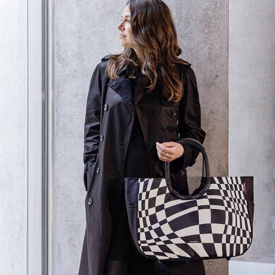 Reisenthel loopshopper L frame op-art (Einkaufstasche,schwarz) Valentinstagsangebot