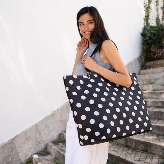 Reisenthel shopper XL dots white (Strandtasche,schwarz) Exklusive Angebote