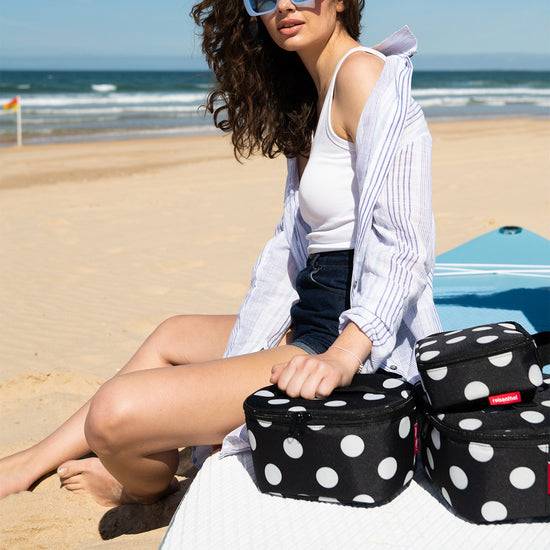 Reisenthel coolerbag S pocket dots white (Kühltasche,schwarz) Kostenlose Rückgabe