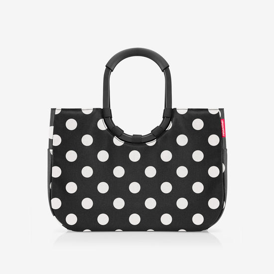 Reisenthel loopshopper L frame dots white (Einkaufstasche,schwarz) Auslauf
