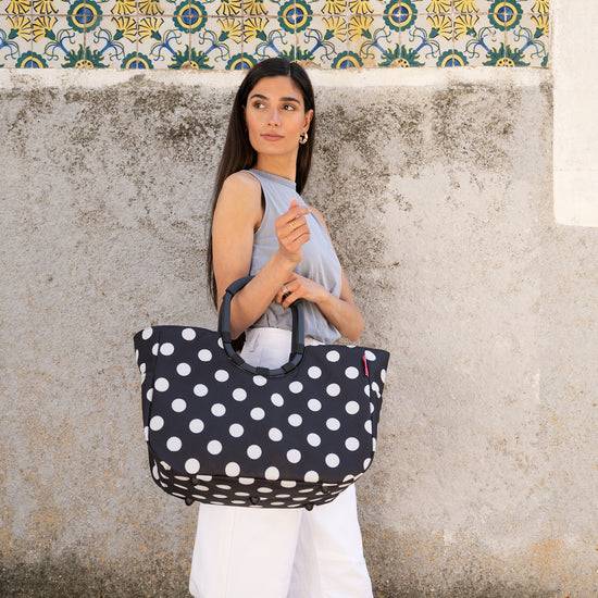 Reisenthel loopshopper L frame dots white (Einkaufstasche,schwarz) Auslauf