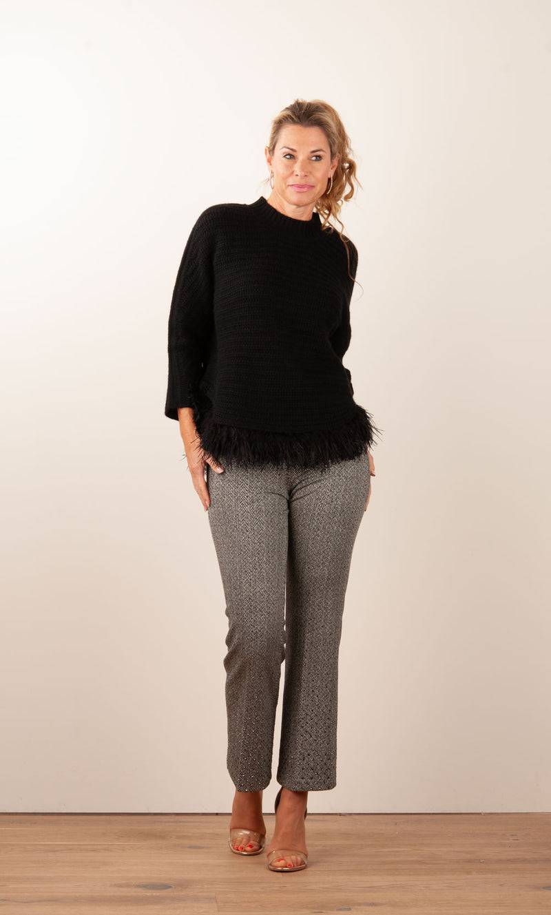 fleur Pullover „Feder“ Schwarz Im Verkauf