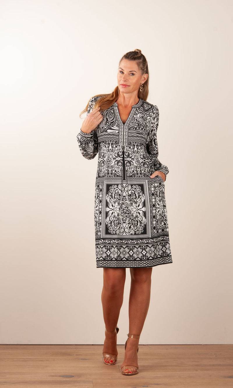Hale Bob Kleid Schwarz | Weiß im Angebot