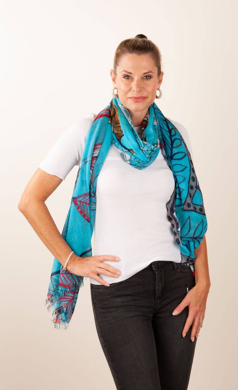 Simone Bruns Schal „Tiger“ Türkis | Multicolor Bestseller