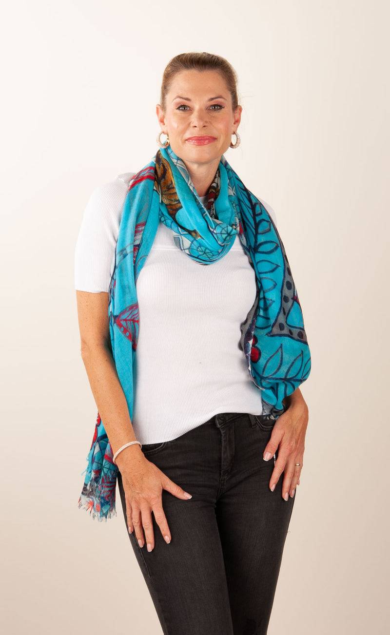 Simone Bruns Schal „Tiger“ Türkis | Multicolor Bestseller