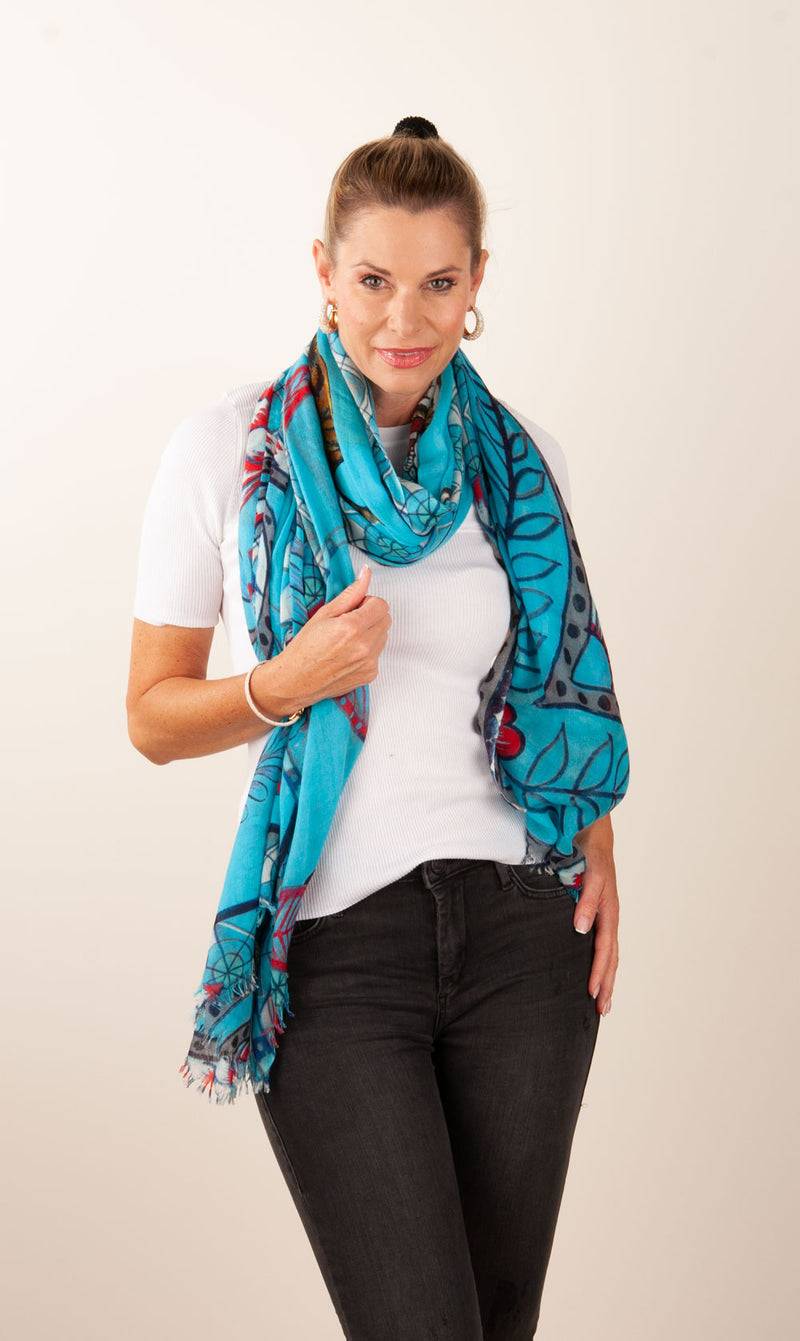 Simone Bruns Schal „Tiger“ Türkis | Multicolor Bestseller