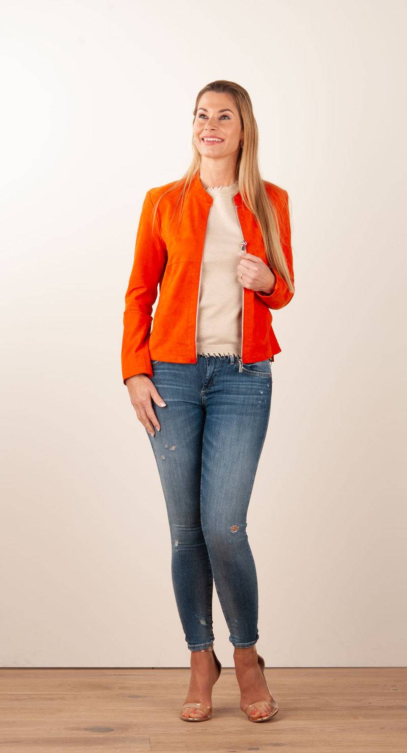 Milestone Lederjacke „Rena“ Orange Vierteljährliche Förderung