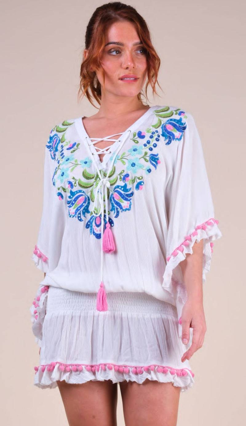 Miss June Kleid Offwhite | Multicolor Riesige Rabatte