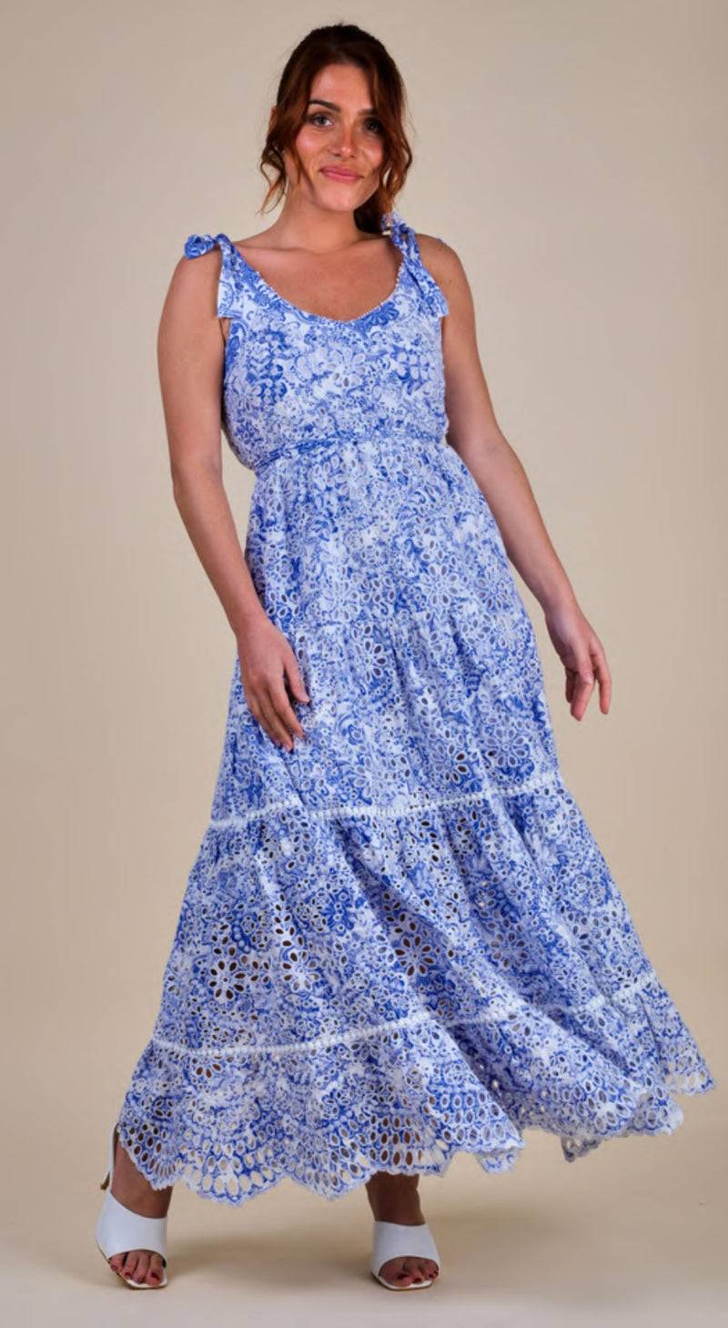 Miss June Kleid Blau | Weiß 50% Rabatt mit kostenlosem Versand