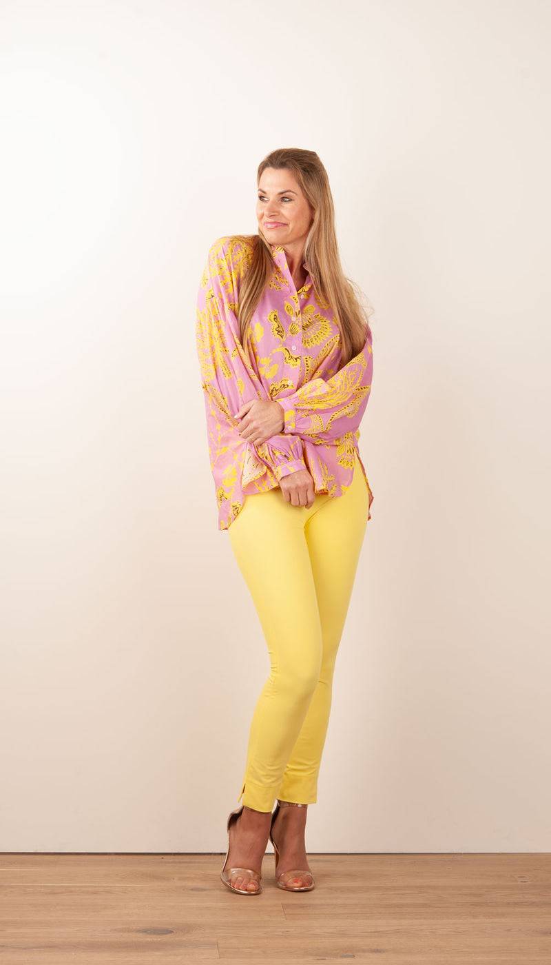 IVI Collection Blusenshirt Rosa | Gelb Fabrikladen