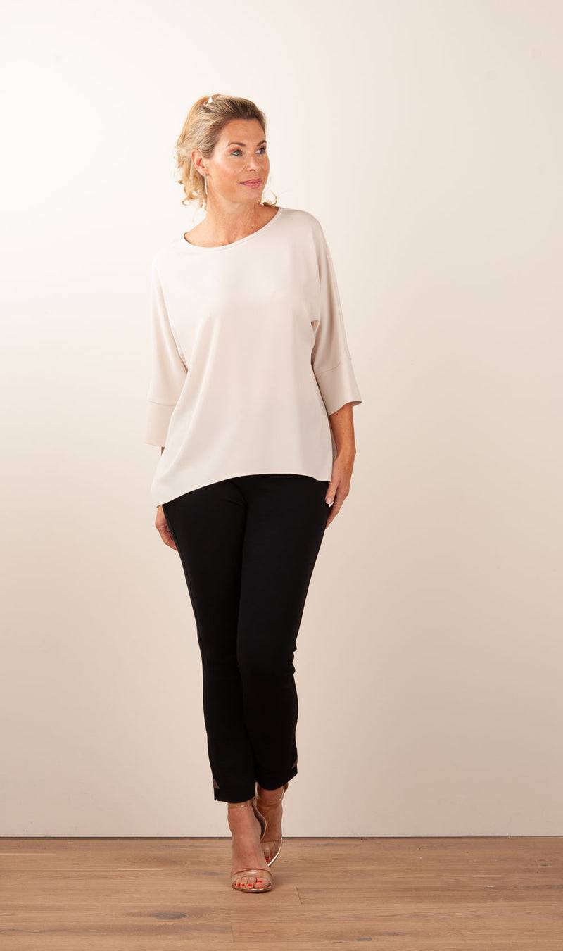 PIU&PIU Blusenshirt Hellbeige Auslauf