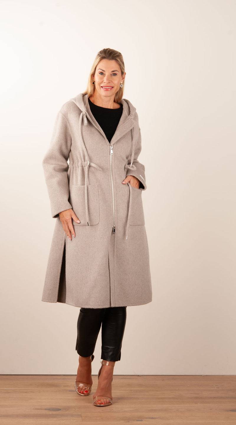 VITTORIA Mantel Taupe Begrenztes Angebot