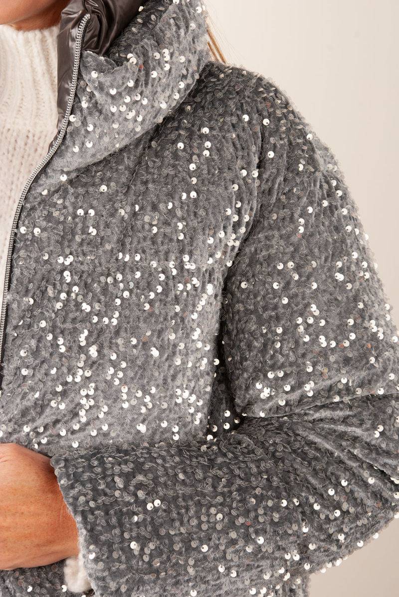 Herno Jacke „Pailletten“ Grau Weihnachtsangebot