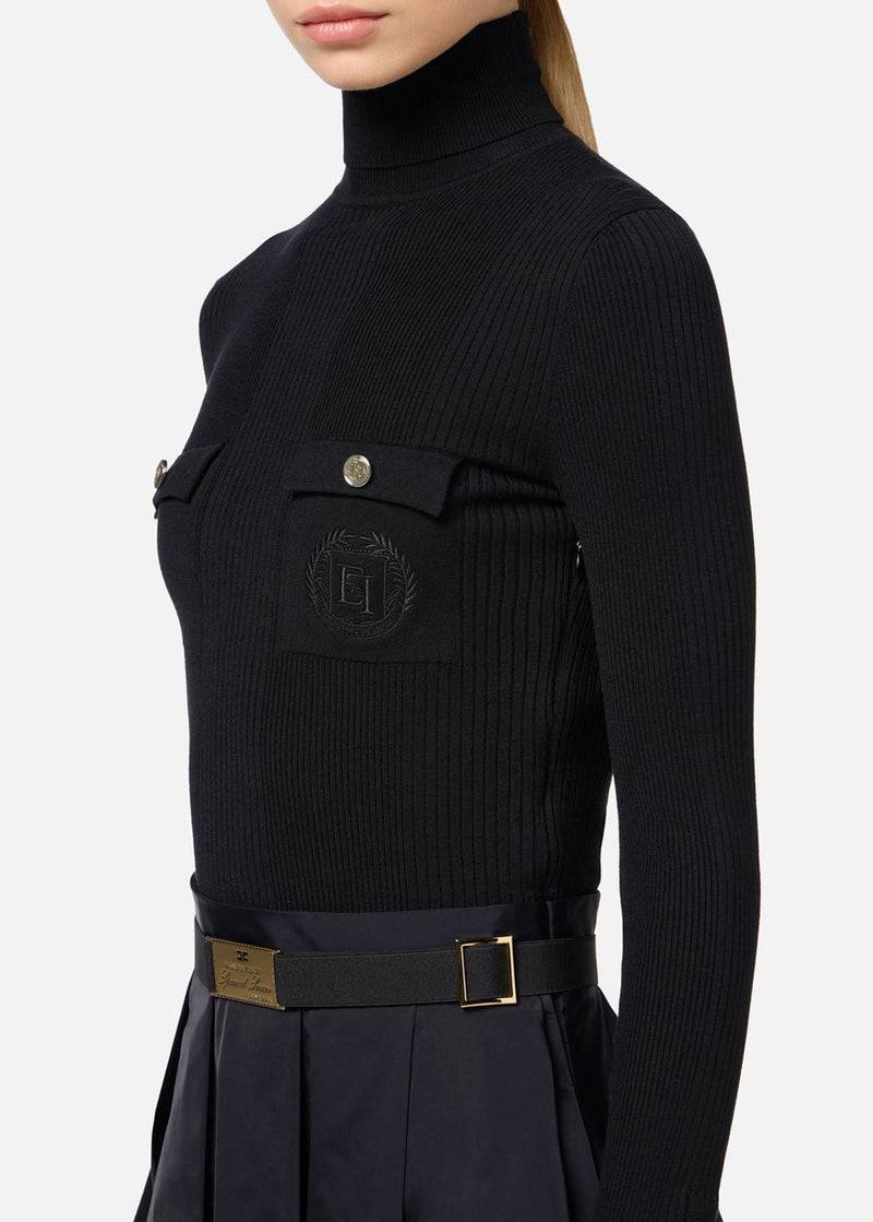 Elisabetta Franchi Kleid Schwarz Neueste Mode