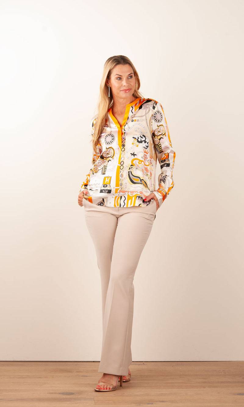 Herzensangelegenheit Bluse Beige | Orange | Multicolor Vierteljährliche Förderung