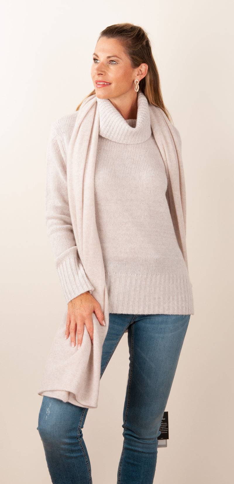 fleur Kaschmir Schal Hellbeige Fabrik Onlineshop