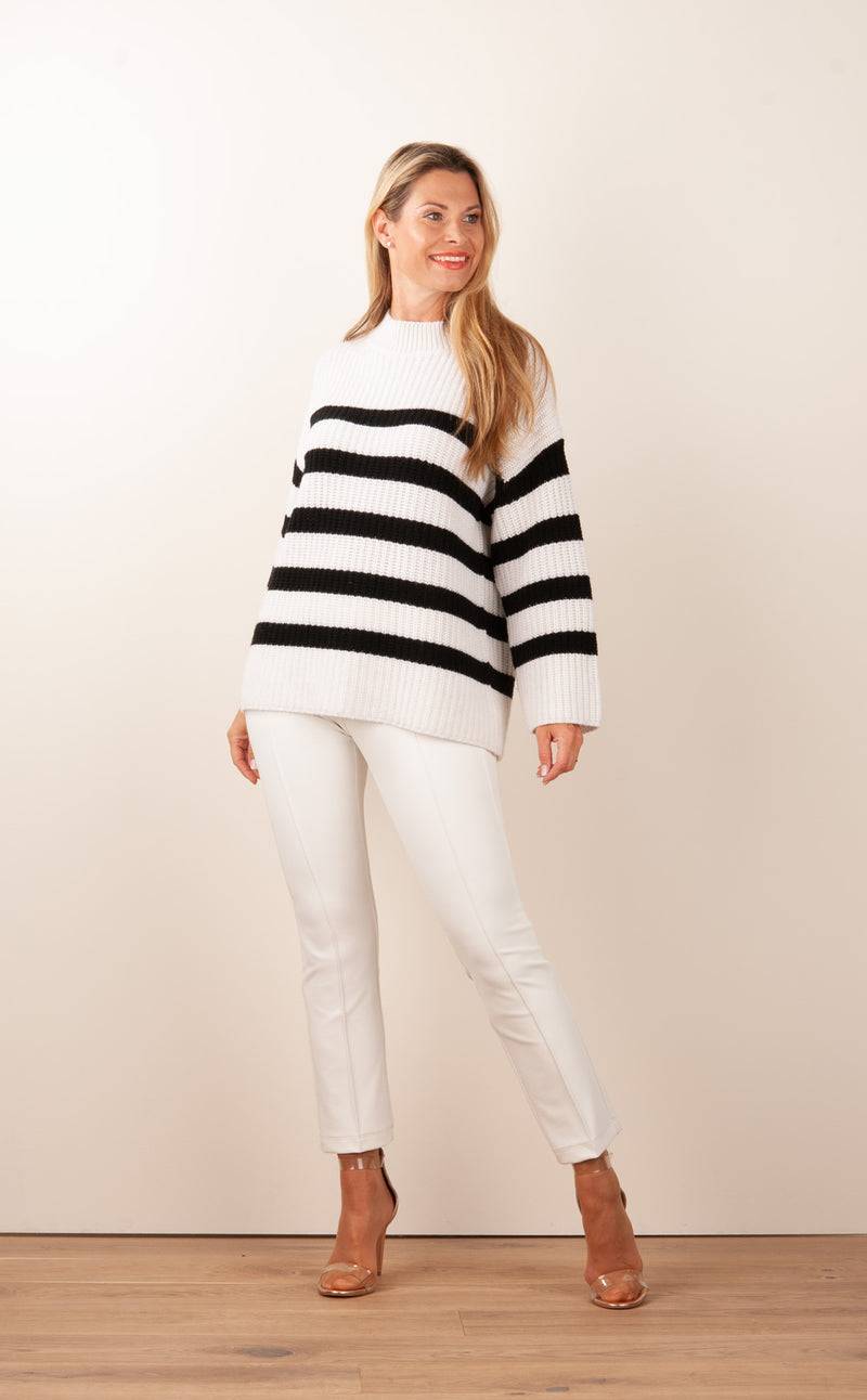 Rosa & Me Pullover „Streifen“ Offwhite | Schwarz Fabrikpreis
