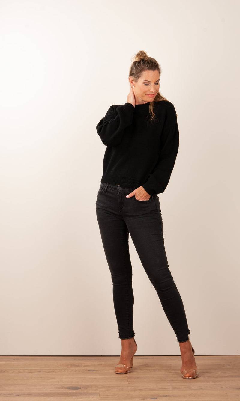 SEM PER LEI. Kaschmir Pullover Schwarz Begrenztes Angebot