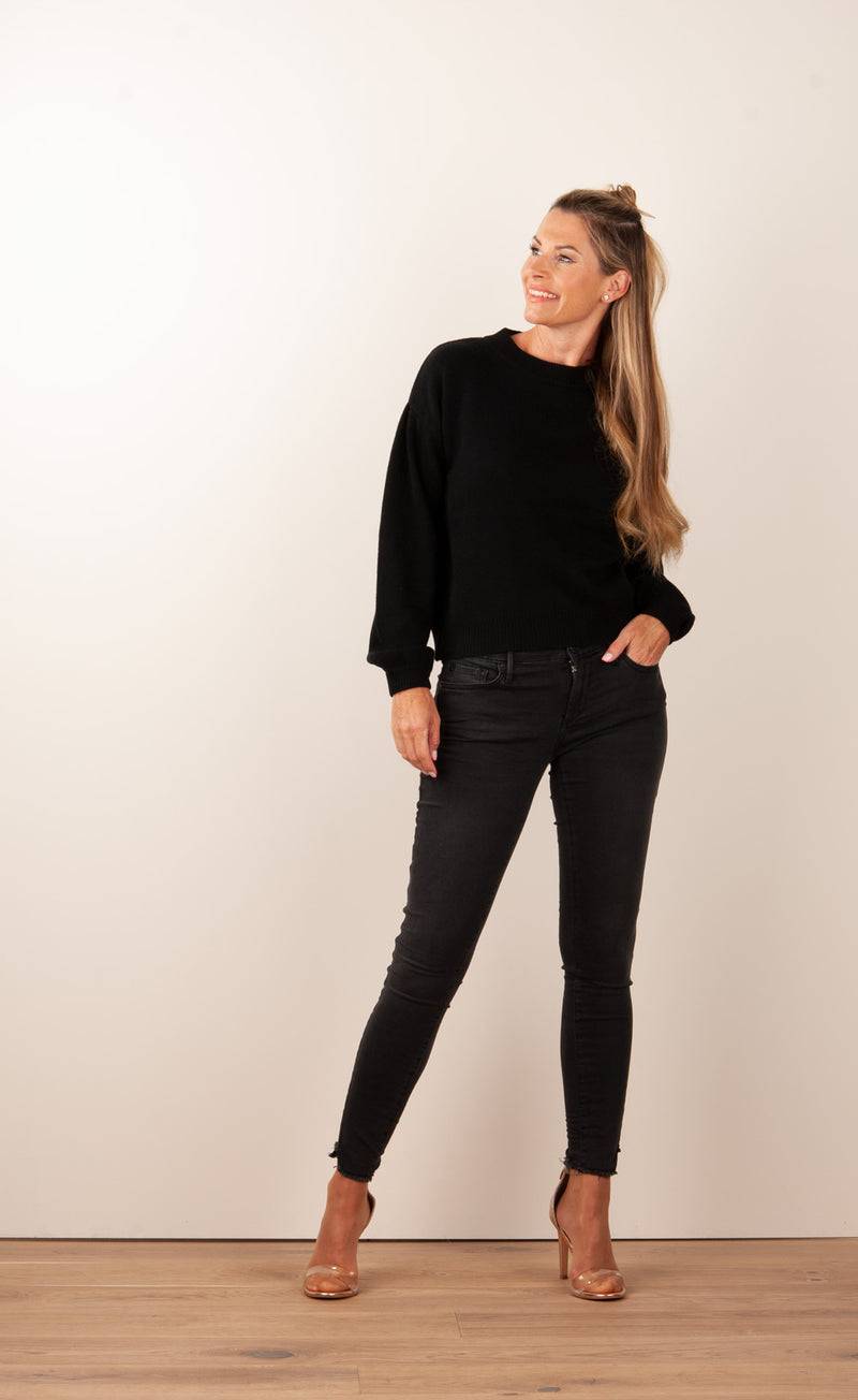 SEM PER LEI. Kaschmir Pullover Schwarz Begrenztes Angebot