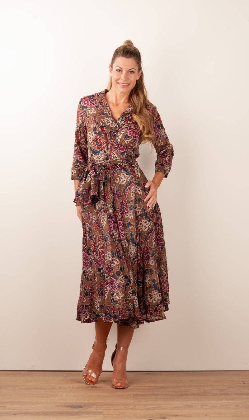 Samantha Sung Kleid „Olivia“ Braun | Multicolor Online Shopping