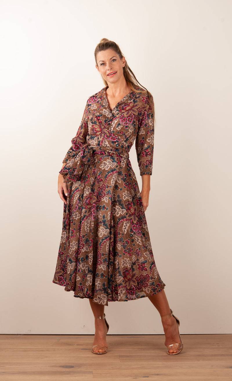 Samantha Sung Kleid „Olivia“ Braun | Multicolor Online Shopping