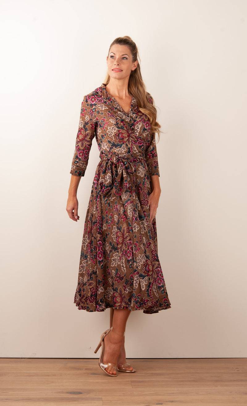 Samantha Sung Kleid „Olivia“ Braun | Multicolor Online Shopping