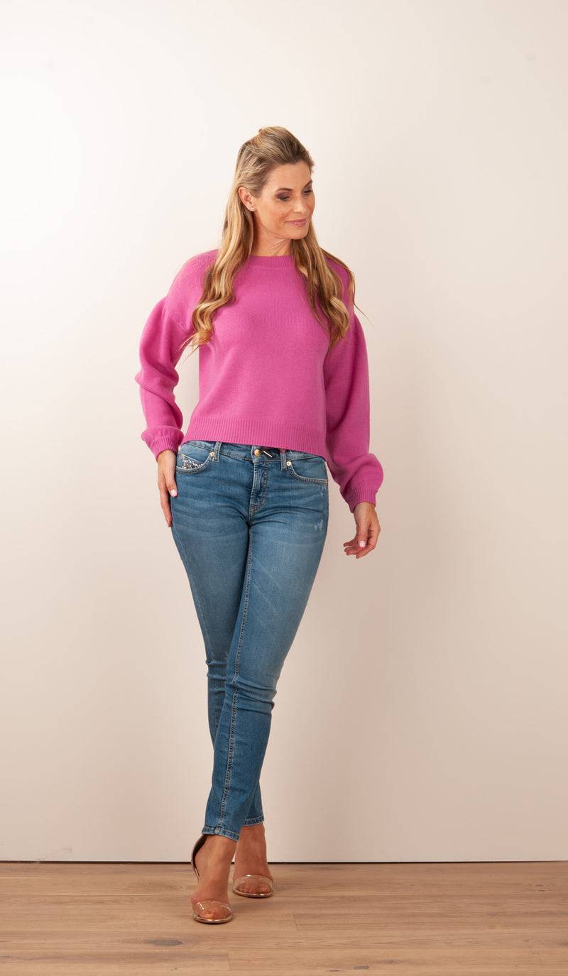 SEM PER LEI. Kaschmir Pullover Beere Exklusivangebot